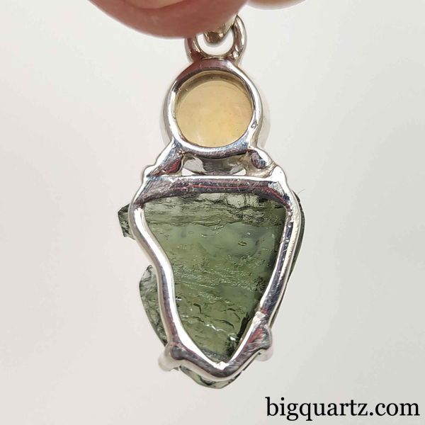 Moldavite Opal Pendant (#G0414) Gemstone Jewelry