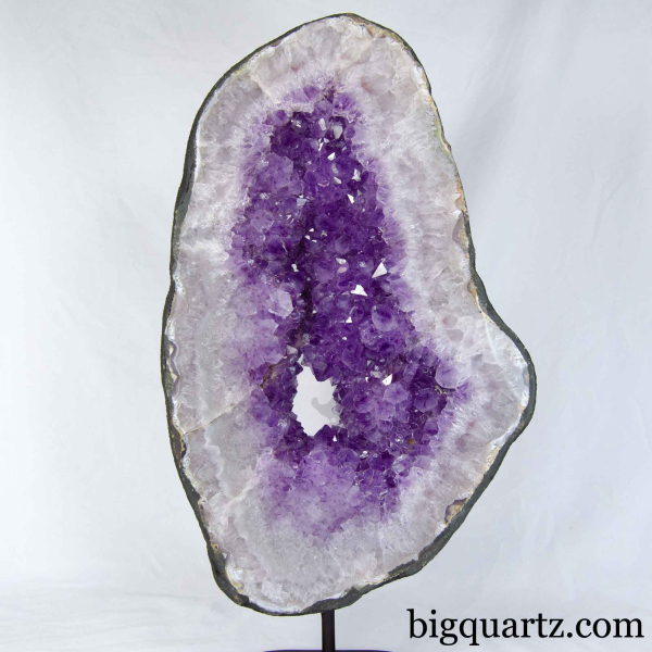 Amethyst AAA Large Amethyst Geode on 360º Stand w Dark Purple