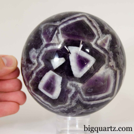 Chevron Amethyst Sphere, 2.8 pounds (Namibia #G0486) 3.75 inches