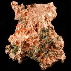 Large copper ore specimen in a natural formation