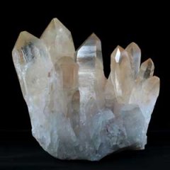Natural quartz crystal cluster with seven points
