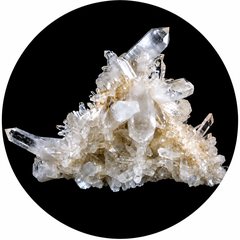 Natural quartz crystal cluster with seven points